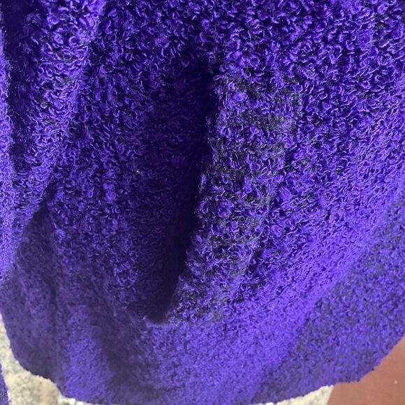 Vintage 80s Focal Point Women’s 1X 16W-18W Plus Acrylic Purple Cardigan Sweater - Picture 4 of 15